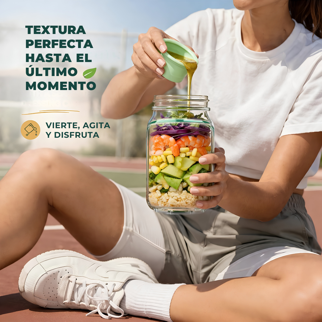 Tupper 3 en 1 con Compartimento para Aderezo